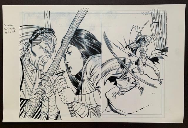 Original Art Wolverine Japan's Most Wanted Infinite #10, Pgs 23-24, Paco Diaz