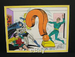 Original Art by Sheldon Shelly Moldoff. Signed. Batman, Robin, Riddler