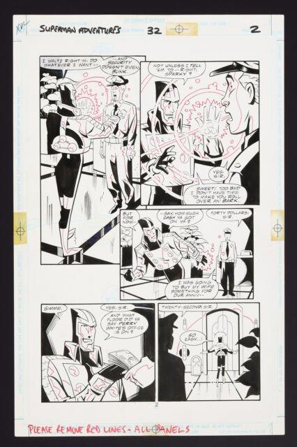 Original Art From Superman Adventures #32 (1999) Pg 2 By Neil Vokes & Ron Boyd