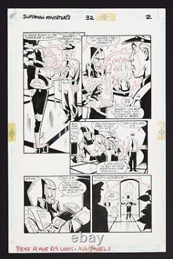 Original Art from Superman Adventures #32 (1999) Pg 2 by Neil Vokes & Ron Boyd