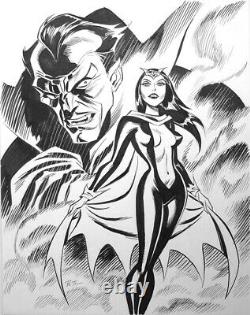 Original Bruce Timm Lilith And Dracula Illustration Drawing Pinup