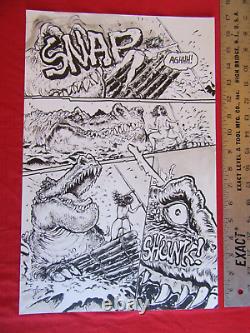 Original Budd Root's Cavewoman by Devon Massey Comic Art Page VS Dinosaur NICE