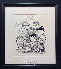 Original Charles M. Schulz 9 Character Drawing of the Peanuts Gang, Snoopy & CB