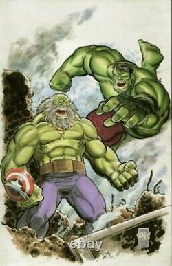 Original Comic Art 11 x 17 Maestro VS. Hulk Illustration by Tone Rodriguez