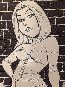Original Comic Art Bruce Timm Commision White Queen Emma Frost Sketch Signed