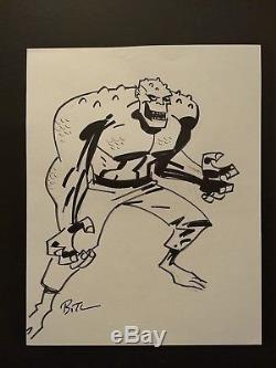 Original Comic Art Bruce Timm Convention Sketch Killer Croc BTAS 11 x 14 Signed