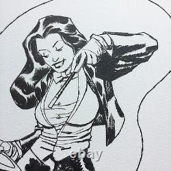 Original Comic Art Commission ZATANNA by Dave Johnson Pencil/Ink 9x12 Size