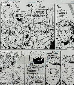 Original Comic Art Page by Jeff Moy & WC Carani Legionnaires 75 Page 11 WOW