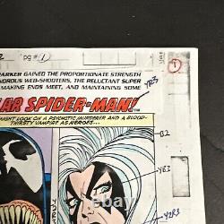 Original Comic Art SPIDER-MAN Spectacular #202 COLOR GUIDE Page 1 Title Sharen