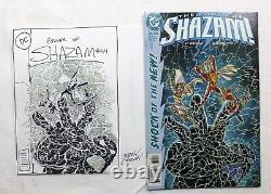 Original Comic Art Shazam 44 Cover Prelim by Jerry Ordway Signed