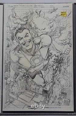 Original Comic Art Signed Print of Sinestro as Superman, by Neal Adams, 17X11
