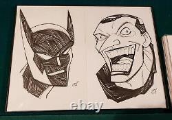 Original Comic Art Sketch Batman Beyond & The Joker by Craig Rousseau 6x9