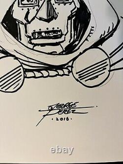 Original Doctor Doom Sketch by George Perez! Beautiful Rare Commission