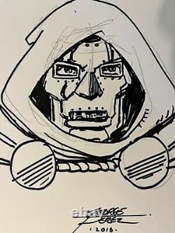 Original Doctor Doom Sketch by George Perez! Beautiful Rare Commission
