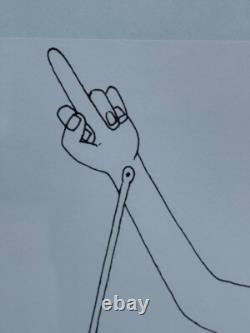 Original Hand Puppet Humorous Drawing Sketch on Paper Professionally Framed Original Hand Puppet Humorous Drawing Sketch on Paper Professionally Framed
