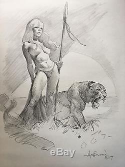 Original Hoffman Comic Art Illustration Art Cavewoman Jungle Girl Fantasy Pinup