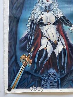 Original Lady Death Painting By Mall 22x29 Acrylics On Canvas U. S. Shipper