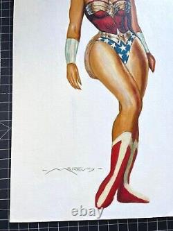 Original Marcus Boas Wonder Woman Oil Painting 10x16 On Board