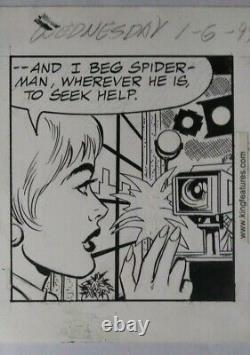 Original Marvel Art 1999 Stan Lee Spider-man Newspaper Comic Strips Wednesday
