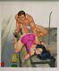 Original Mexican Pulp Comic Cover Art Painting Sexy Young Couple Pinup Beefcake