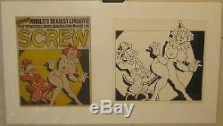 Original PAUL KIRCHNER Screw The Sex Review Magazine Cover ILLUSTRATION Painting