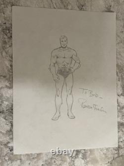 Original Pencil Sketch Aquaman Signed By Romana Fradon 12x9 (On Paper)