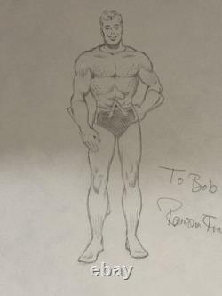 Original Pencil Sketch Aquaman Signed By Romana Fradon 12x9 (On Paper)