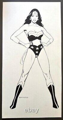 Original Signed Dan Adkins Wonder Woman Ink Commission 7.5X14.5
