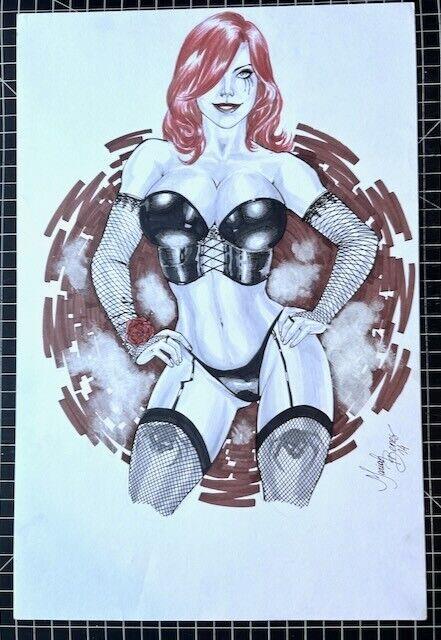 Original Signed Mariah Benes Cry For Dawn Marker Commission 11x17