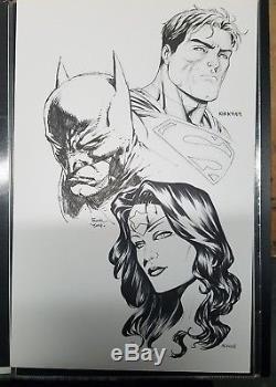 Original Sketch Commission Batman Wonder Woman Superman Finch Kirkham McKone