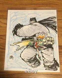 Original Skottie Young Batman Dark Knight & Carrie Kelly 11x14 Color Sketch