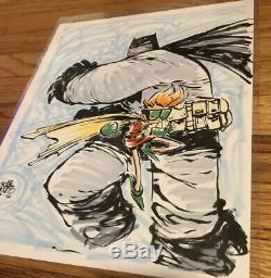 Original Skottie Young Batman Dark Knight & Carrie Kelly 11x14 Color Sketch