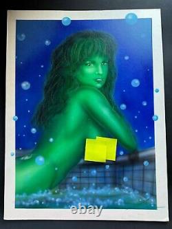 Original Tom Smith She-Hulk Airbrush Painting 15X20 On Board