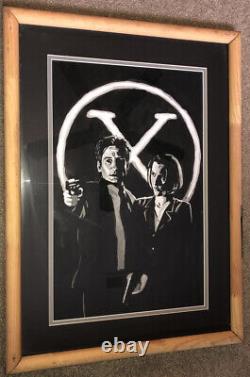 Original X-Files Comic Art Framed Fox Mulder & Dana Scully