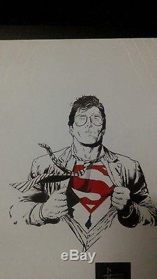 Original art Clark Kent SUPERMAN sketch art by Gary Frank rare 8.6x11.7