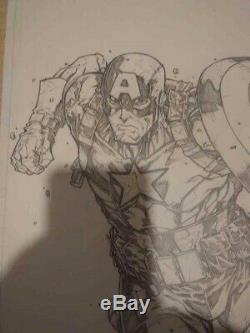 Original art by Jonboy Meyers Captain America Ultimate Detail Must See! Pencils