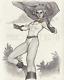 Original, Art, Mario Chavez, Pinup, Comics, 11x14 In. Power Girl, Powergirl