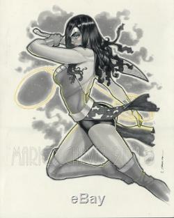 Original, art, mario chavez, pinup, comics, 11x14 inch, WONDERWOMAN, sexy