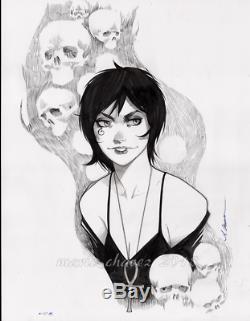 Original, art, mario chavez, pinup, comics, 11x14 inch, death, sandman