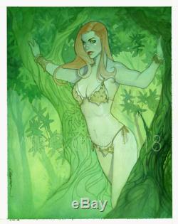 Original, art, mario chavez, pinup, comics, 11x14 inch, poison ivy, shanna, jane, jungle