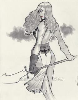 Original, art, mario chavez, pinup, comics, 11x14 inch, sexy