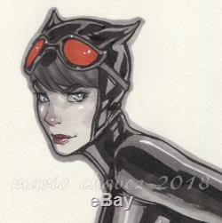 Original, art, mario chavez, pinup, comics, 9x12 inch, catwoman