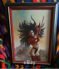 Original art oil painting by Julie Bell of SHI in a nice frame
