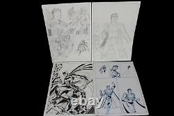Original comic art drawing Batman & Superman 4 Page lot