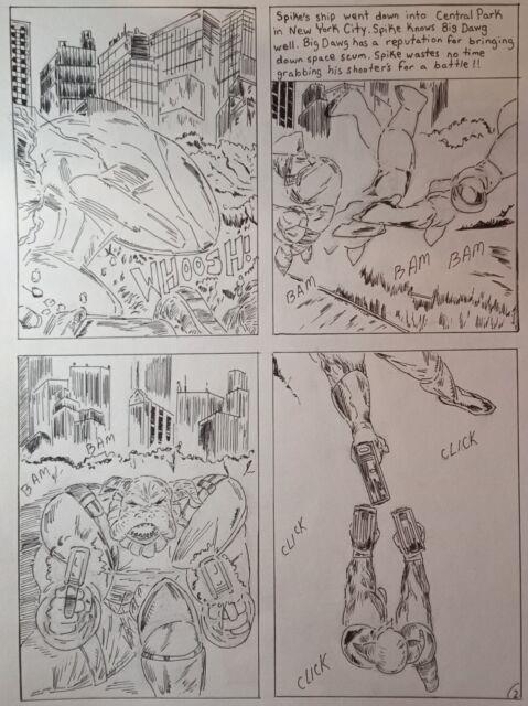 Original Comic Art Page Big Dawg The Enforcer Page 2 (9×12in)