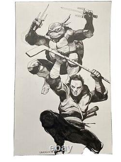 Original tmnt ninja turtles comic Art Pinup Casey Jones And Raphael