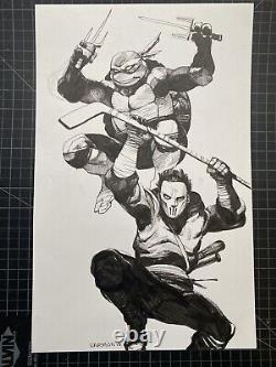 Original tmnt ninja turtles comic Art Pinup Casey Jones And Raphael