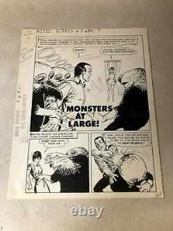 Outer Limits #4 original art 1964 TITLE splash PAGE Sparling MONSTERS AT LARGE