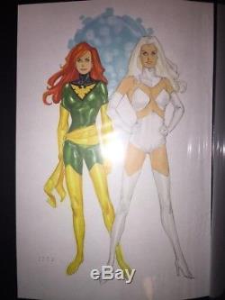 PRIMO Phil NOTO original color art PHOENIX & White Queen 11x17 X-Men Marvel