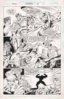 Prime Pg 2, 1996, Malibu Comics, Original Comic Art by Al Rio, GREAT BATTLE PAGE